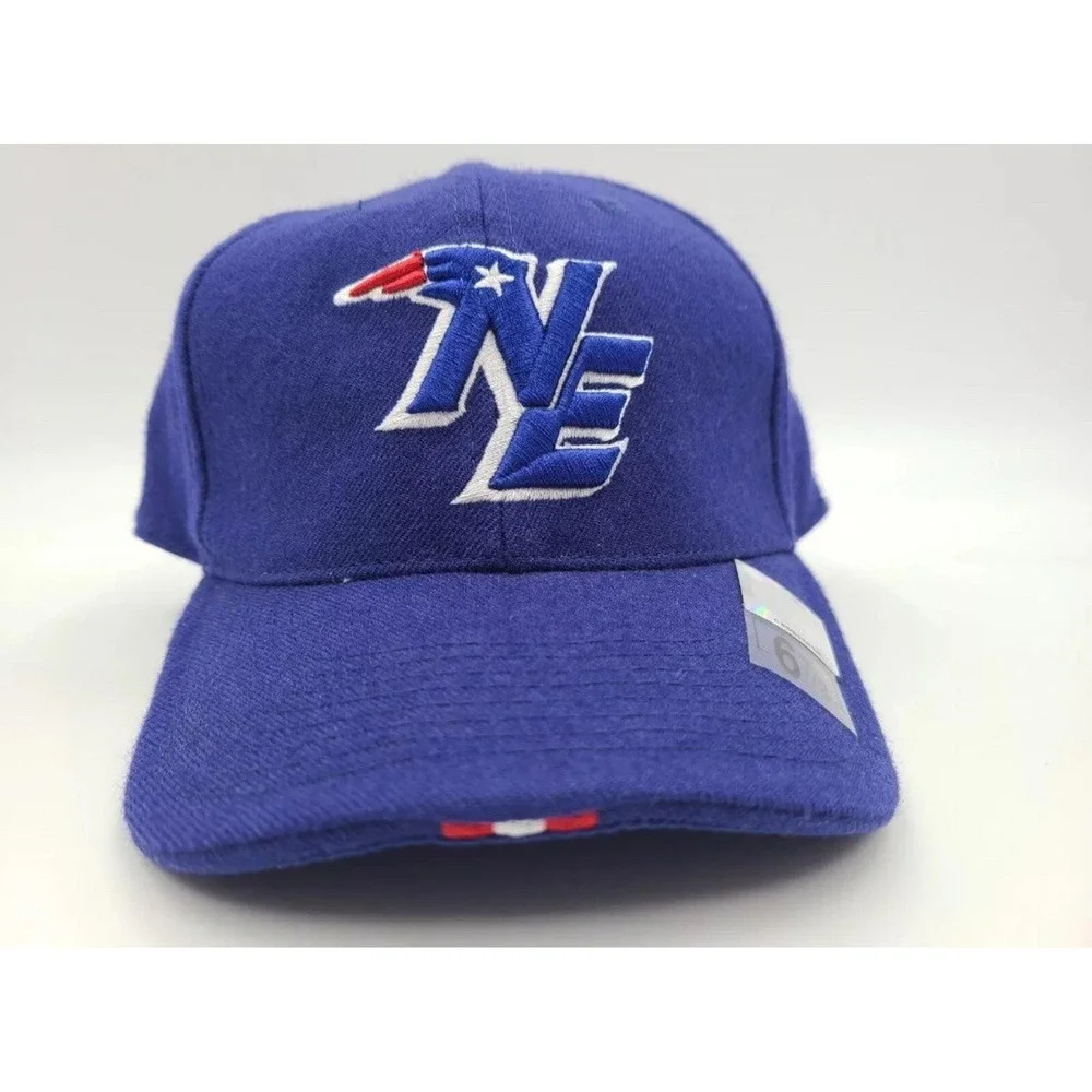 Vintage New England Patriots Nike Team Fitted 6 7/8 Hat Cap NFL Football Blue
